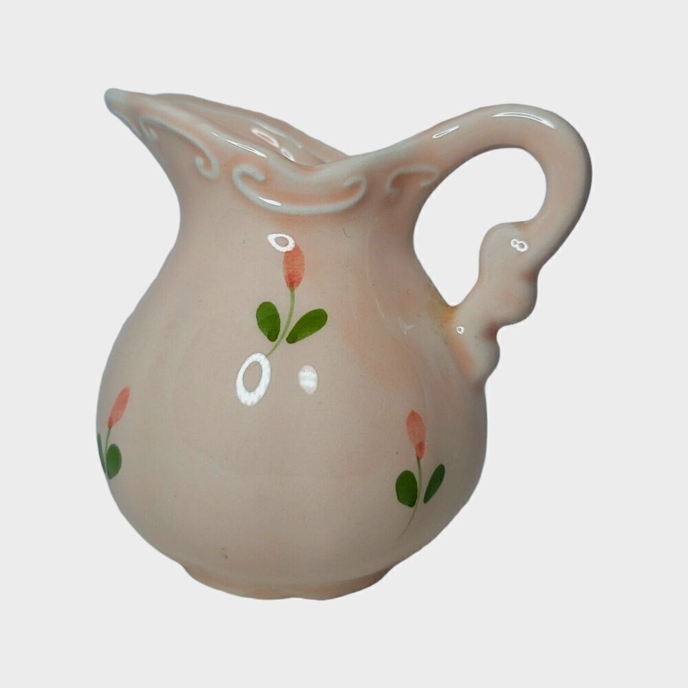 Vintage A‎ Summit Collection Peach Colored Creamer Jug With Flowers